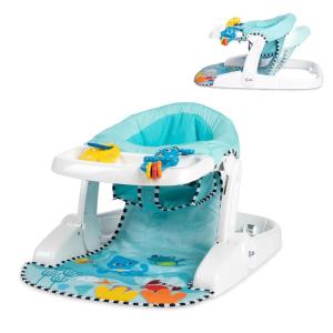 imageBaby Einstein Dine ampamp Discover MultiUse Booster Feeding ampamp Floor Activity Seat with SelfStoring TrayFloor Seat