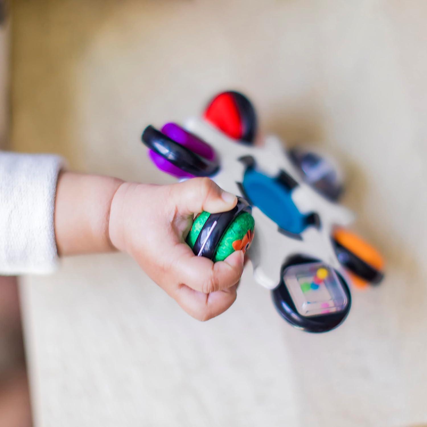 imageBaby Einstein Curiosity Clutch Fidget Sensory Toy and Pop It Rattle BPA Free Infant Teether Age 3 Months Multicolored