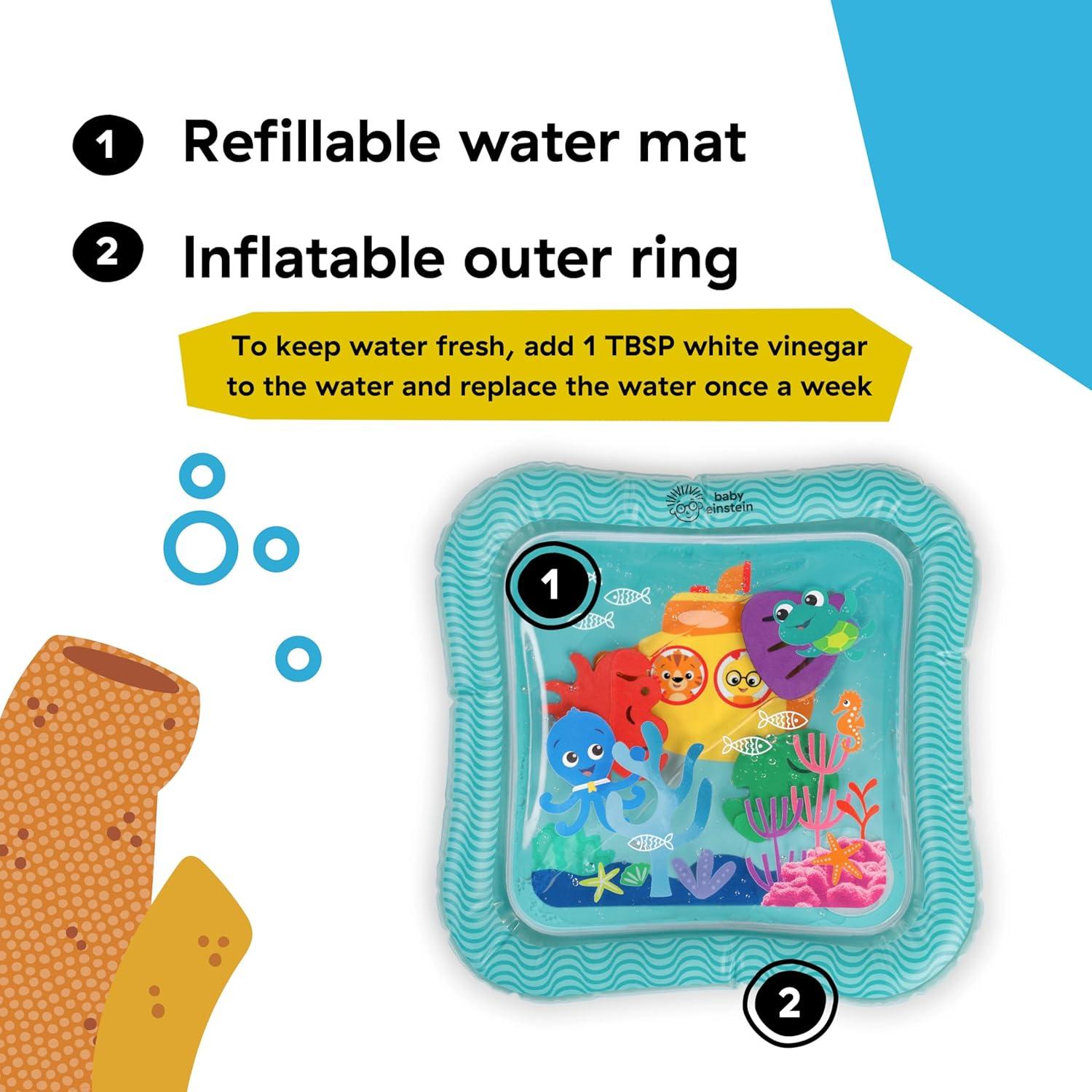 imageBaby Einstein Ocean Explorers Sensory Splash Water Mat for Tummy Time or Seated Play Ages 036 MonthsOcean Explorers