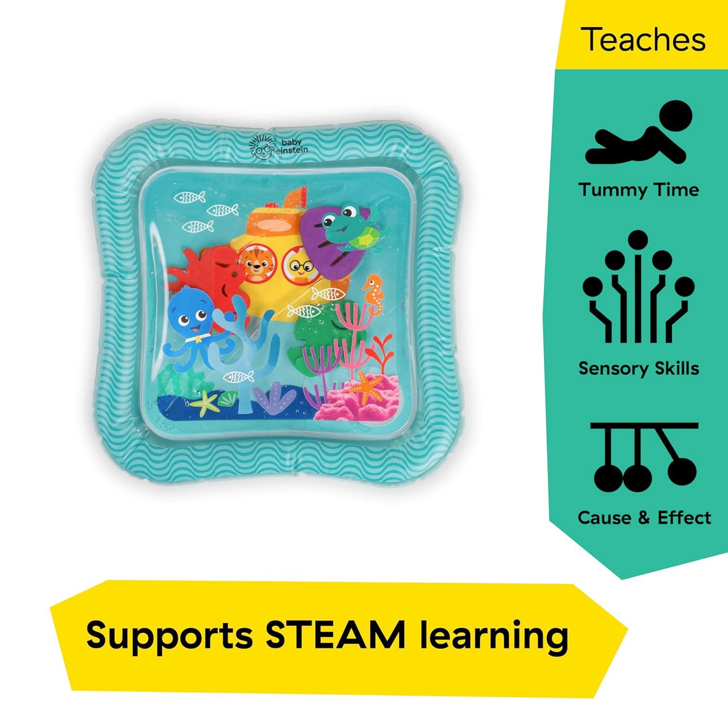 imageBaby Einstein Ocean Explorers Sensory Splash Water Mat for Tummy Time or Seated Play Ages 036 MonthsOcean Explorers