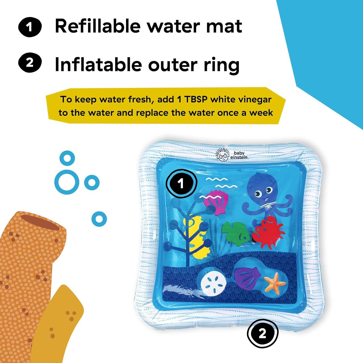 imageBaby Einstein Ocean Explorers Sensory Splash Water Mat for Tummy Time or Seated Play Ages 036 MonthsOctopus