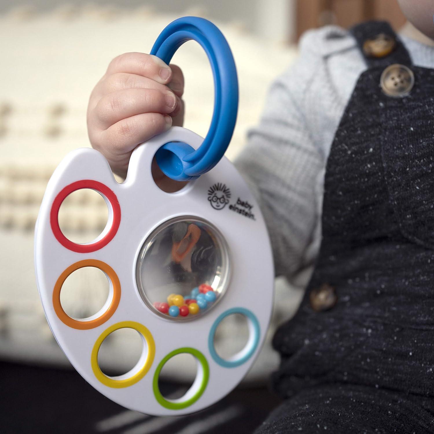 imageBaby Einstein Shake Rattle ampamp Soothe TakeAlong Textured Teether Toy  Bpa Free Ages Newborn   Multi