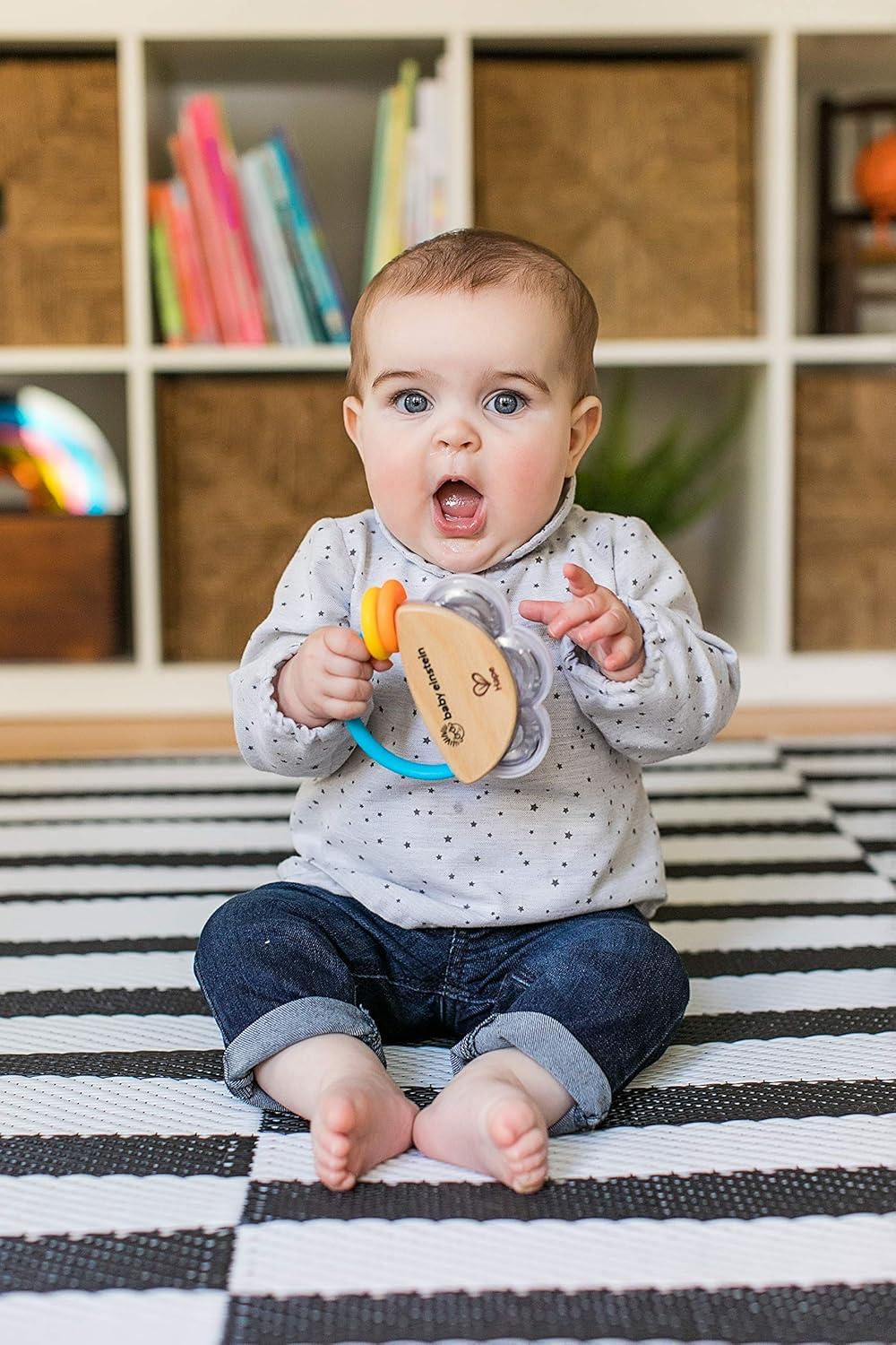 imageBaby Einstein Tiny Tambourine Wooden Musical Toy Ages 3 months 