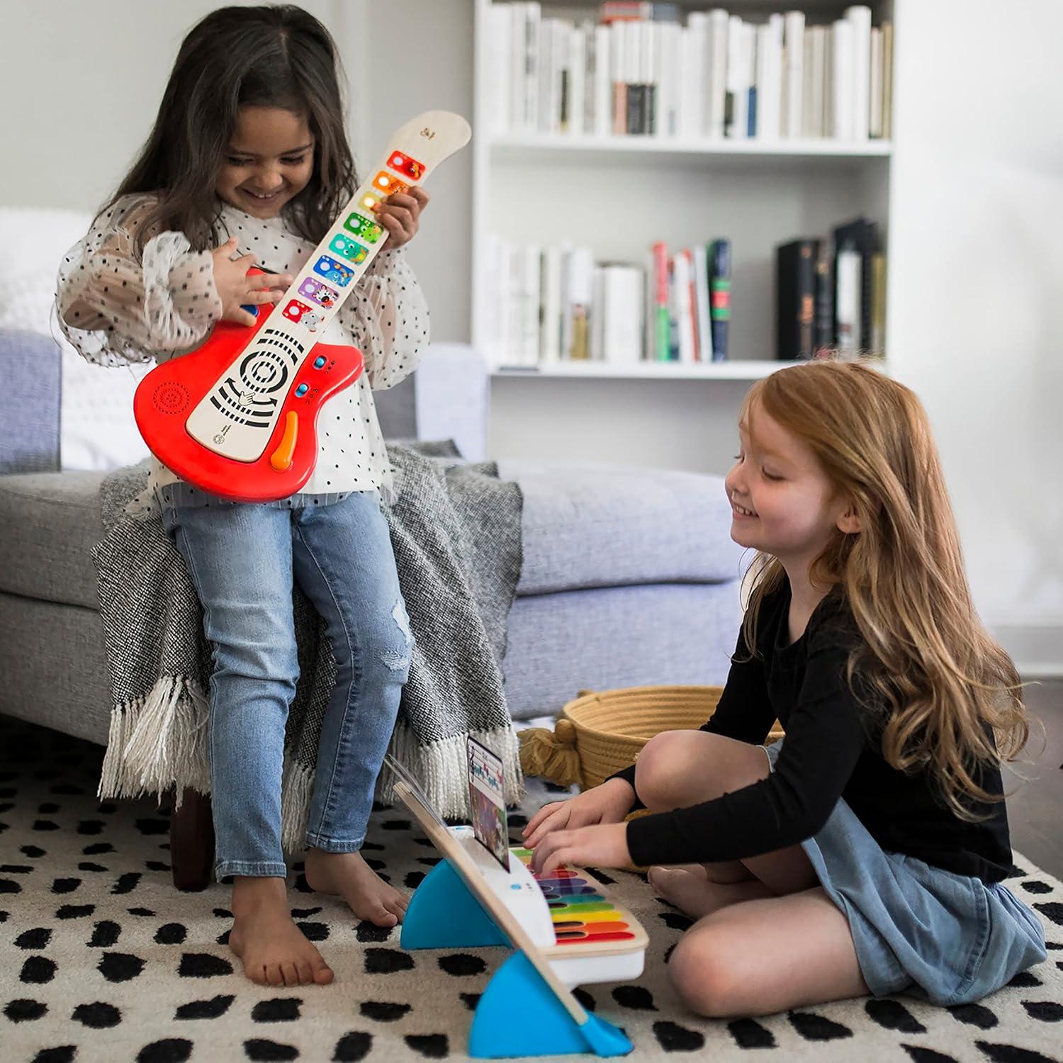 imageBaby Einstein Together in Tune Piano ampamp Guitar Bundle Safe Wireless Wooden Musical Toddler Toys Magic Touch 6 MonthsConnected Guitar  Piano Gift Set