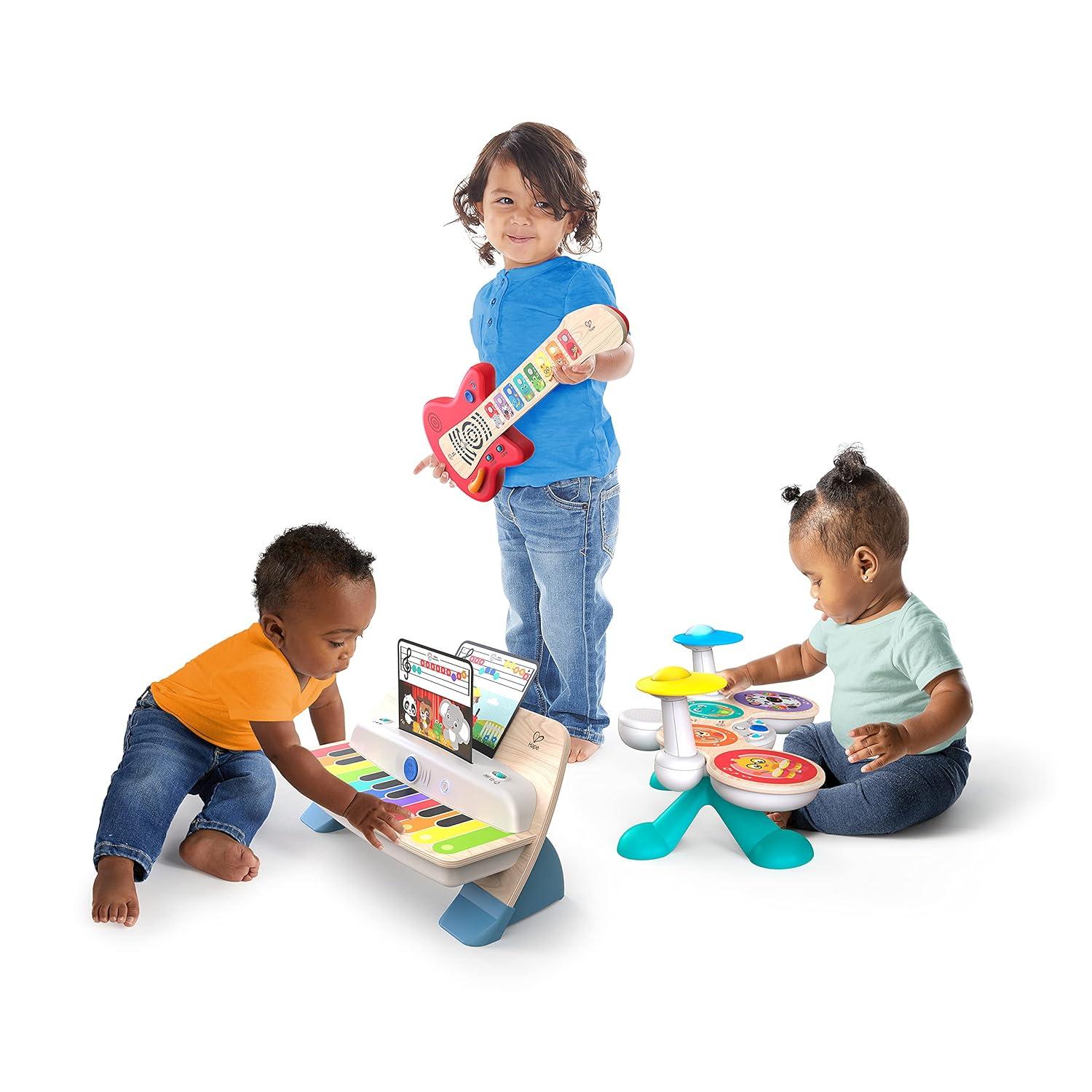 imageBaby Einstein Together in Tune Piano ampamp Guitar Bundle Safe Wireless Wooden Musical Toddler Toys Magic Touch 6 MonthsConnected Guitar