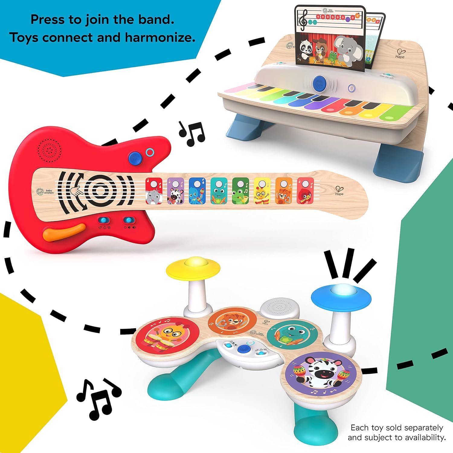 imageBaby Einstein Together in Tune Piano ampamp Guitar Bundle Safe Wireless Wooden Musical Toddler Toys Magic Touch 6 MonthsConnected Guitar