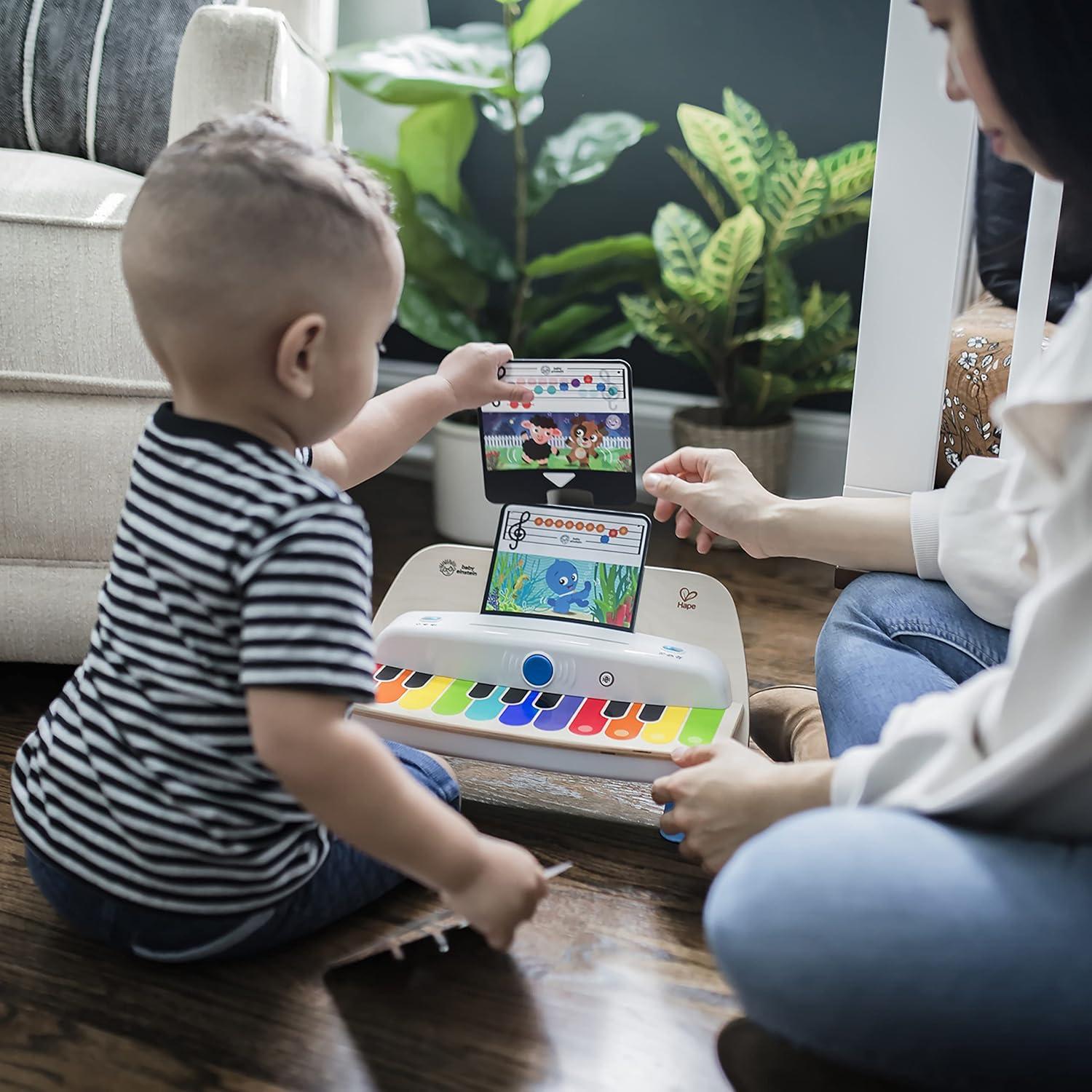 imageBaby Einstein Together in Tune Piano ampamp Guitar Bundle Safe Wireless Wooden Musical Toddler Toys Magic Touch 6 MonthsConnected Piano